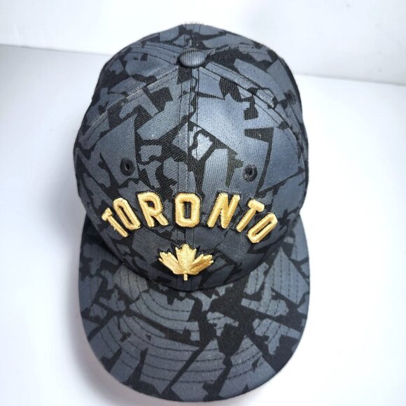 Toronto Raptors NBA Youth Hat Cap City Edition Charcoal Gold Embroidered Logos - Picture 3 of 11